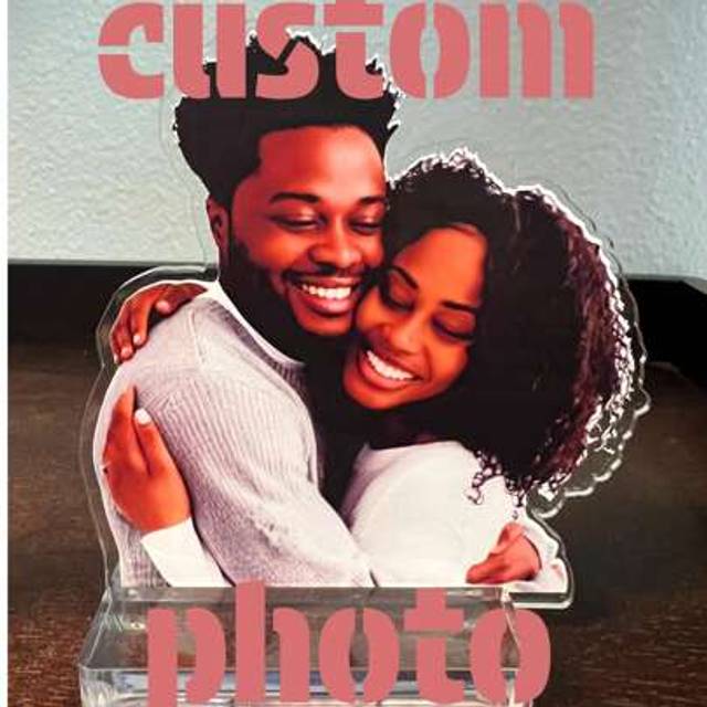 SHEIN 1PC Custom Acrylic Picture Stand, Custom Acrylic Photo Standee, Personalized Picture Gift, Wedding Keepsake, Custom Pet Acrylic Stand,Friends, Great F