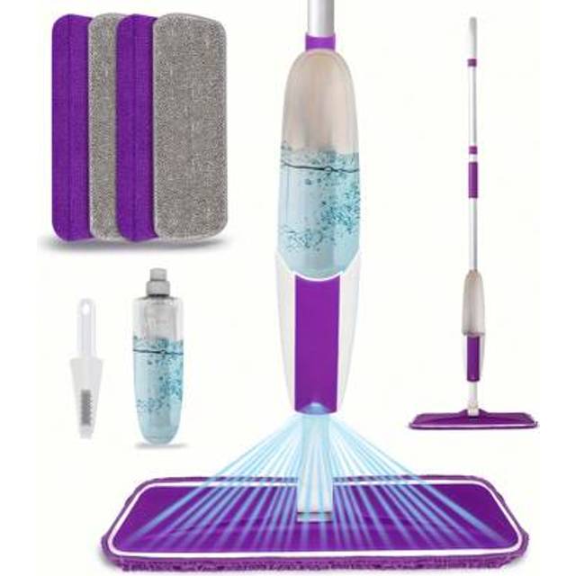 SHEIN Mops For Floor Cleaning Wet Spray Mop With Bottle And 1/4 Washable Microfiber Pads Home Or Commercial Use Dry Wet Flat Mop For Hardwood Laminate Wood