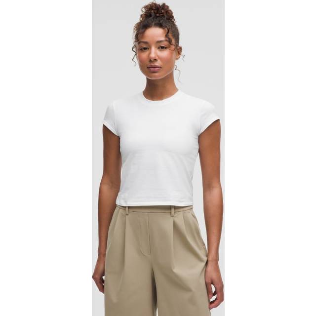 lululemon – Baby Tee aus Bio- für Frauen – Größe XL in White