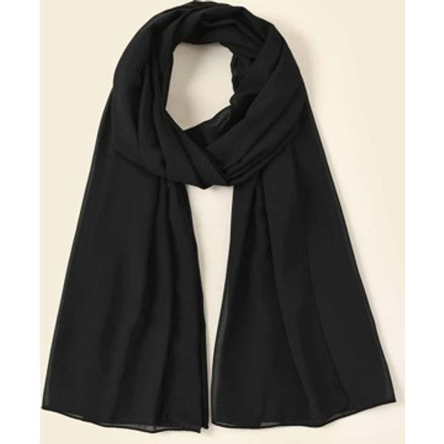 SHEIN 1pc Ladies Solid Color Abaya Accessories Chiffon Scarf Suitable For Daily Wear Headband Soft Hijab Veiled Clothes