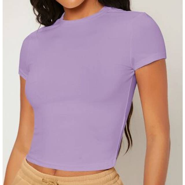 SHEIN Cap Sleeve Solid Crop Top
