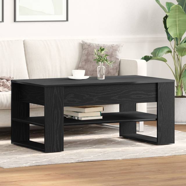 Black Oak Coffee Table - 102x55x45 cm, Made of Engineered Wood Vidaxl