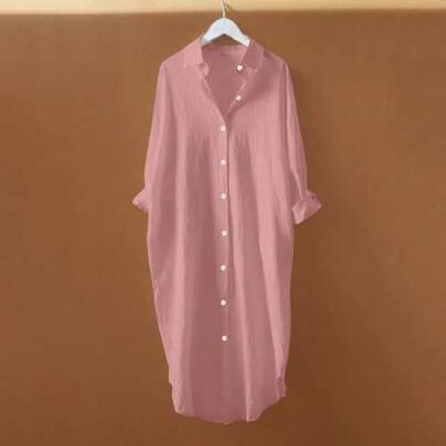 SHEIN Ruffle Hem Button-Down Long Sleeve Women Blouse