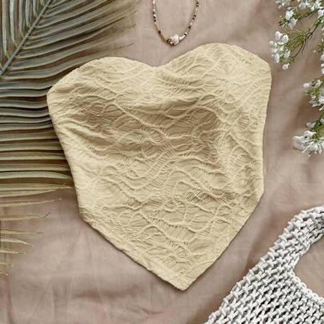 Soleia Women Summer Textured Strapless Camisole Top For Vacation