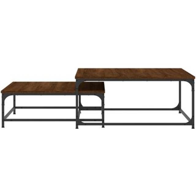Vidaxl Nesting Coffee Tables 2 Pcs Brown Oak Engineered Wood, Brown