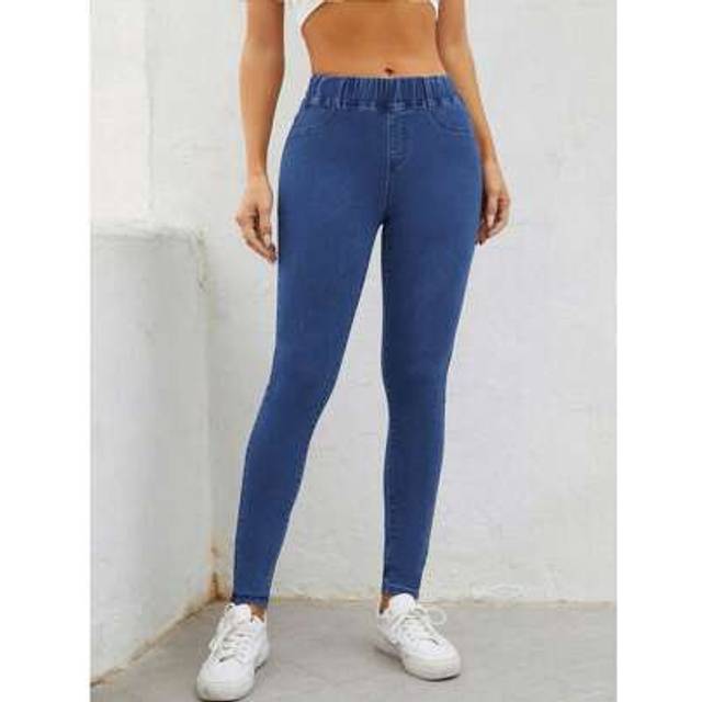 SHEIN Elastic Waist Slim Fit Jeans