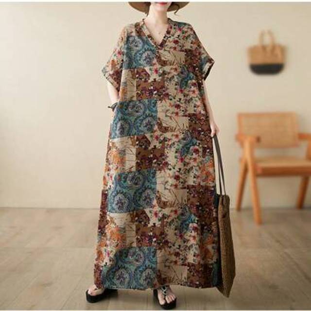 SHEIN New Loose Plus Size Women Casual Summer Beach Dress Swim Cover Up Long Dress