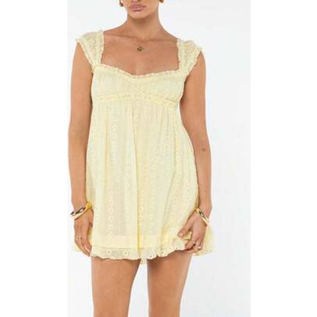 SHEIN Women Summer Sleeveless Dress Floral Embroidery Loose Party A-Line Dress For Beach Club Streetwear