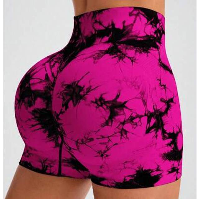 SHEIN High Waist Seamless Tie-Dye Printed Sports Shorts