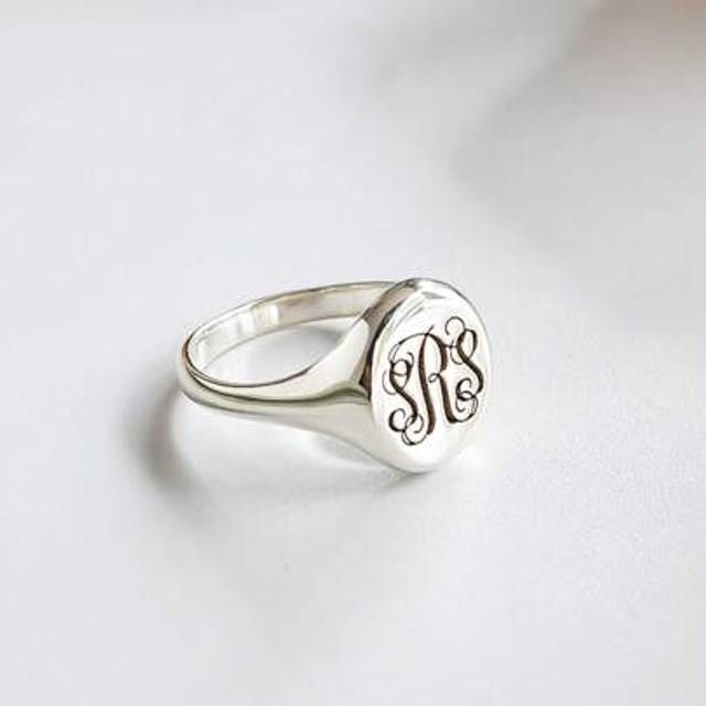 SHEIN Custom Stainless Steel Signet Name Ring,Personalized Signet Ring-Initial Signet Ring-Personalized Jewelry,Gold Signet Ring-Monogram Jewelry-Bridesmaid