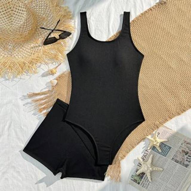 SHEIN 1pc Cute Teenage Girls One-Piece Swimsuit, Girls&#39; One-Piece Sports Swimwear, Teen Girl One-Piece Beach Pants Swimsuit