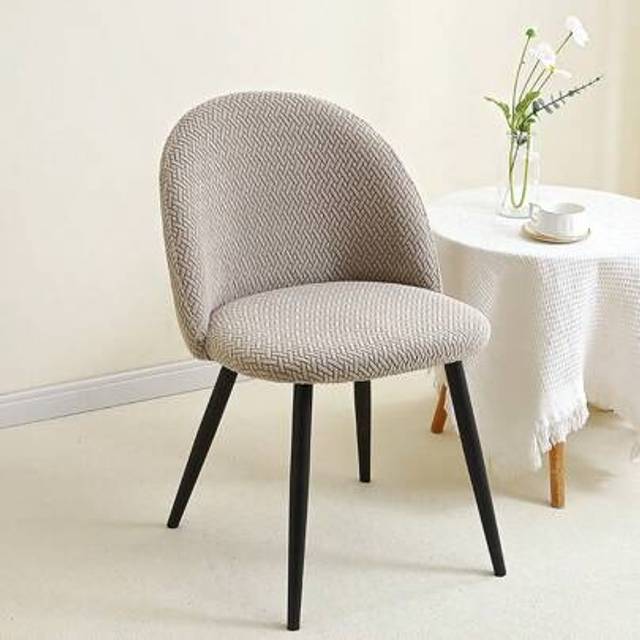 SHEIN 1PC/2pcs/4pcs Solid Color Dining Room Chair Covers Jacquard Duckbill Shape Chair Slipcovers Stretch Kitchen Seat Covers For Wedding Party Banquet Hote