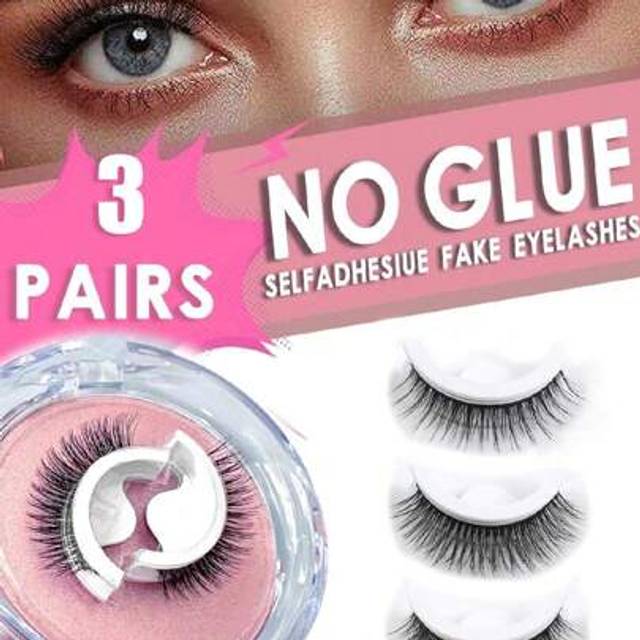 SHEIN 1 Pair/3 Pairs Self Adhesive Eyelashes No Glue Needed Reusable Self Adhesive Eyelashes Natural Look Waterproof Fake Eyelashes Stable And Easy To Put O