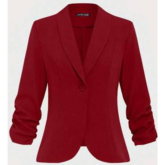SHEIN Women&#39;s Button Down 3/4 Sleeve Casual Blazer For Home And Outdoor