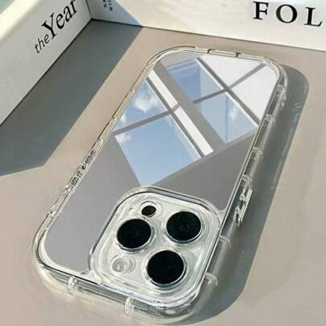 SHEIN Fashion Nice Looking Clear Anti-Shock Minimalist Mirror Mobile Phone Case For New Phone 16 15 14 13 12 11 Pro Max