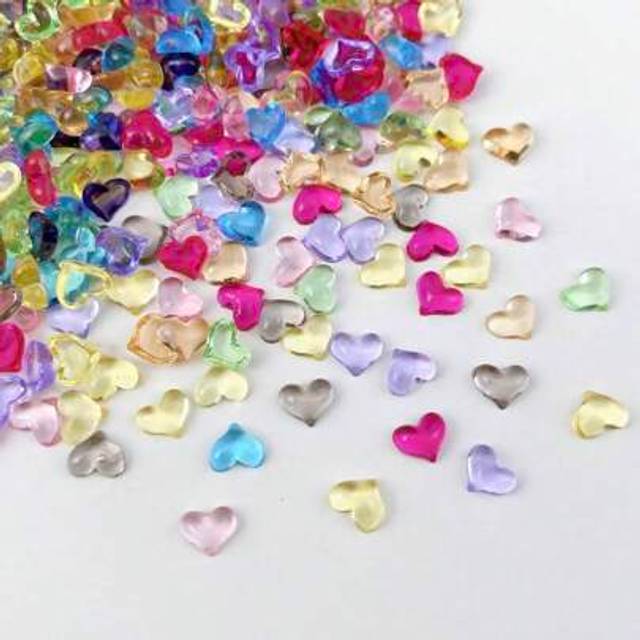 SHEIN 50pcs Random Heart Shaped Miniature Nail Art Decorations For Diy Nail Charms Nail Gems Nail Supplies