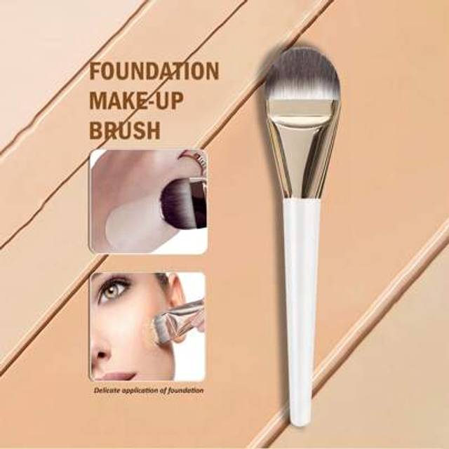 SHEIN 1pc Ultra-Thin Round Head Powder Brush, Multi-Function Makeup Brush Suitable For Makeup Beginners, Helps Create Confident Looks