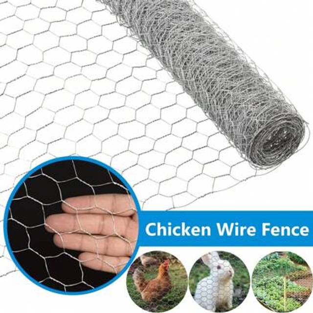 SHEIN 1pc Chicken Wire Fencing Mesh, Metal Floral Chicken Wire Fence For Crafts Poultry Garden, Hexagonal Galvanized Netting For Chicken Coop Barrier Rabbit
