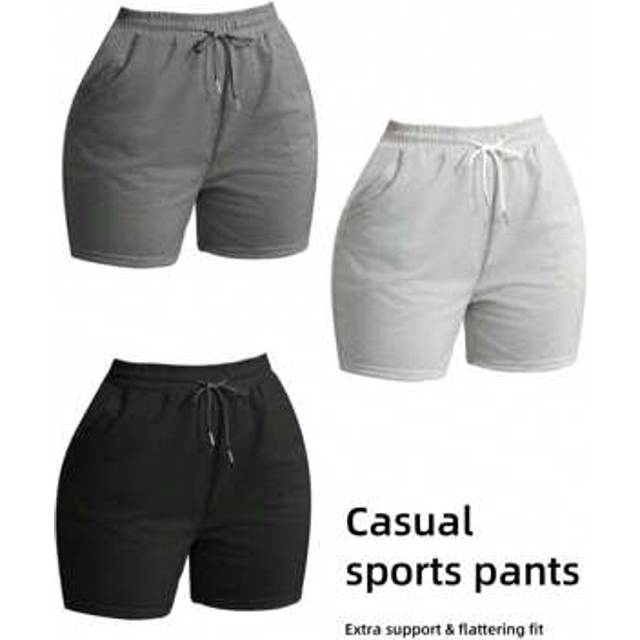 SHEIN 3pcs Women Sports Shorts With Drawstring Pockets, Ladies Activewear Running Training Fitness Beachwear