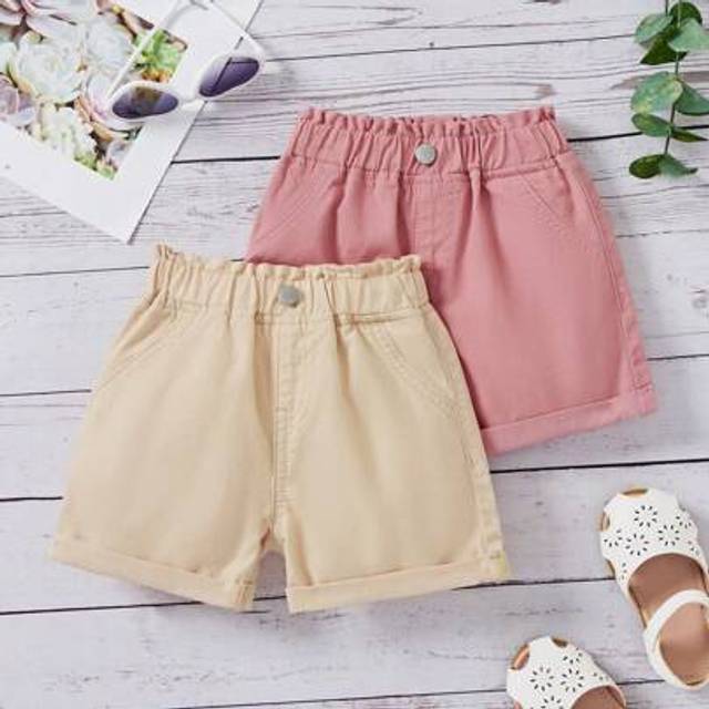SHEIN 2pcs Baby Girl Denim Shorts Set, Blue & Girls Spring And Summer Casual Vacation Country Boho Wear, Beach Outfits For Kid Girls