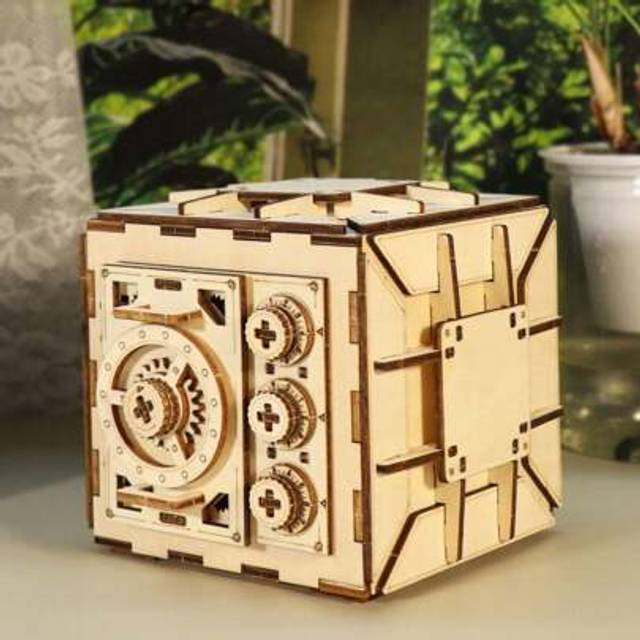 SHEIN 3D Wooden Puzzle DIY Locker Puzzle Box With Combination Model Kit For Adults To Build  Mechanical Store Your Precious Item