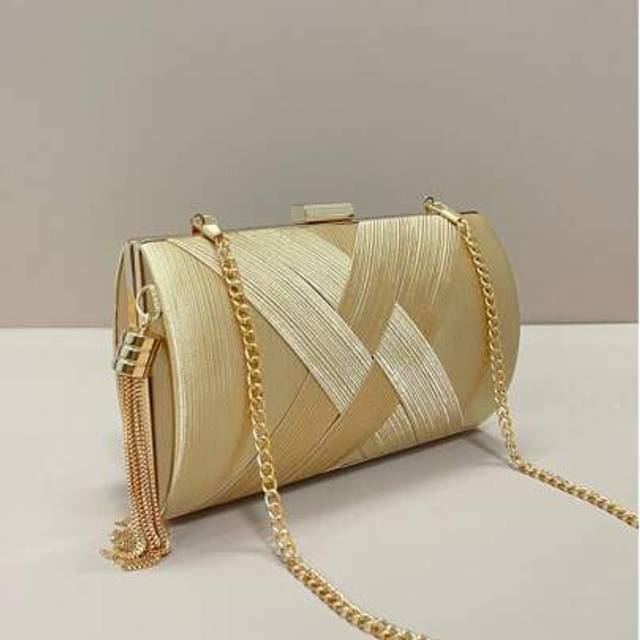 SHEIN Elegant Woven Party Clutch, Gold Handbag, Fashion Evening Bag Suitable For Formal Dresses, Fit For Winter Galas, Parties, Christmas Events, Weddings -