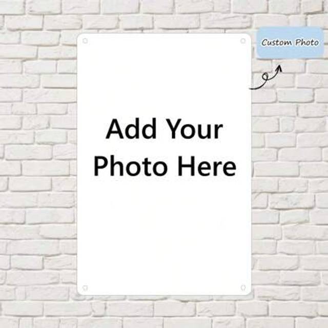 SHEIN Custom Personalized Customized Metal Tin Sign With Your Own Photo, Home Decor, Room Decor, Wall Decor, Bathroom Decor, Bar Decor, Cafe Decor, Garage D
