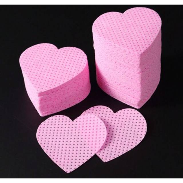 SHEIN Pink Heart Lint-Free Wipes Napkins Remover Gel Nail Wipes Nail Manicure Pedicure Pads Art Cleaning Tools Tips Nail Polish Remover