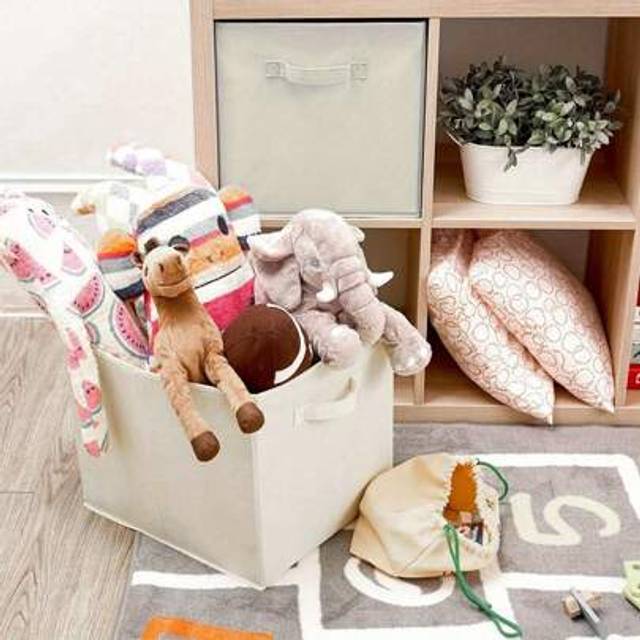 SHEIN 2Pcs Cube Storage Boxes 28x28x28cm Foldable Kallax Storage Cubes With Handles Collapsible Baskets Toy Bins Fabric Organisiers Containers For Kallax Un