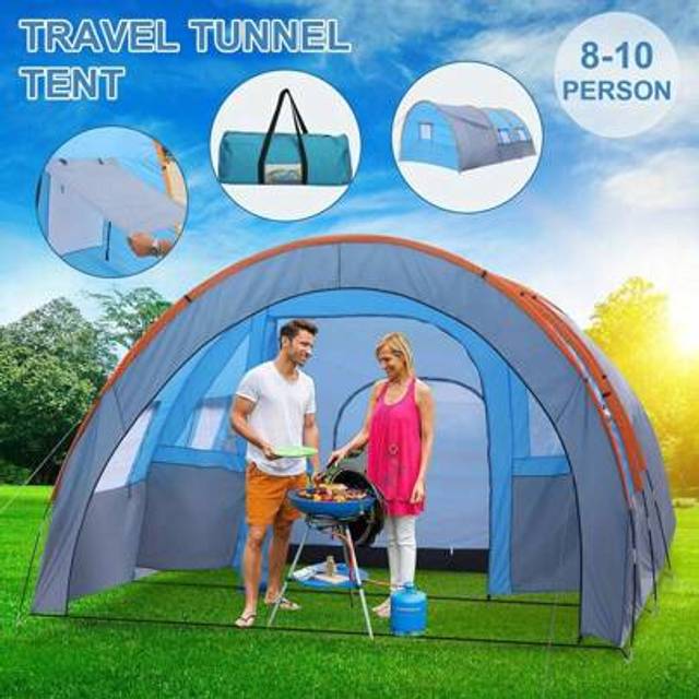 SHEIN 8-10 Person Tunnel Camping Tent â Large Family Tent With Spacious Interior And Separate Rooms For Outdoor Travel, Backyard Gatherings, Hiking, Beach