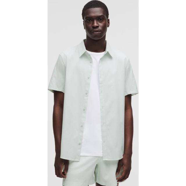 lululemon – Airing Easy Kurzarm-Shirt für Männer – Größe XL in Dotted Link White Ocean Air