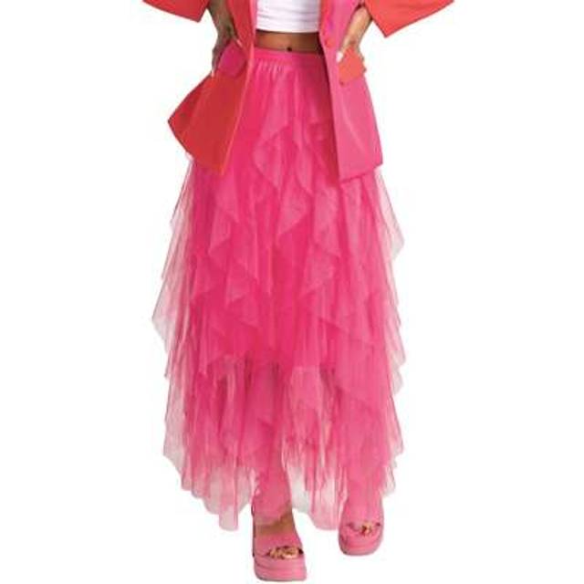 SHEIN Women Long Skirt, Elegant High Waist Irregular Solid Tulle Skirt Summer Skirt For Party