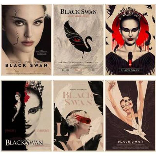 SHEIN 1pc Wall Arts Posters Frameless Movie Black Swan Classic Anime Poster Vintage Poster Wall Art Painting Study Nordic Home Decoration Pop