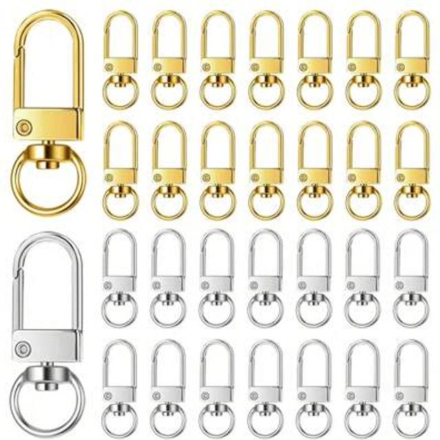 SHEIN 10/5 Pieces Lobster Claw Clasps Gold Swivel Snap Hooks, Metal Lobster Clasp Keychain Swivel Lanyards Snap,Swivel Snap Key Chain Clip Hooks Hooks Key C
