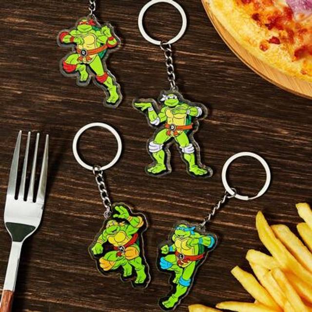 SHEIN 4pcs/Set Cartoon Turtle Acrylic Keychain Bag Charms