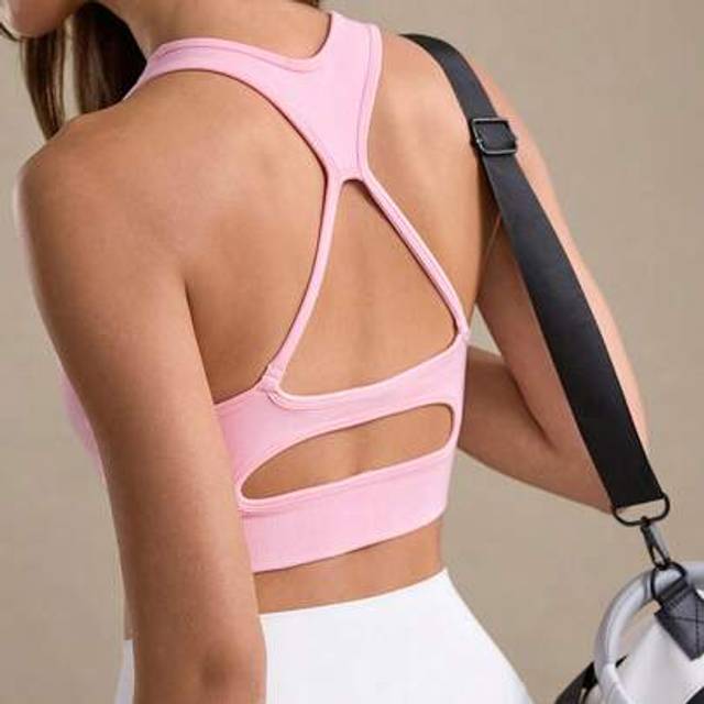 SHEIN Women&#39;s Sports Racerback Tank Top, Seamless Perforated Yoga Activewear