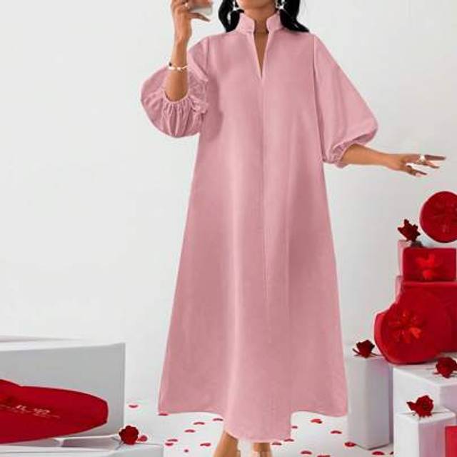 SHEIN Valentine&#39;s Day/Versatile For Daily Wear At Work/Wear In All Seasons White Satin Long Dress For Women