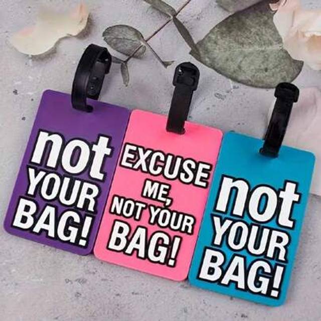 SHEIN 3pcs/1pc Luggage Tag, Bright Color Name Card Holder, Unique Travel Luggage Tag, Suitcase Identification Tag For Female Male Interesting Luggage TagLug