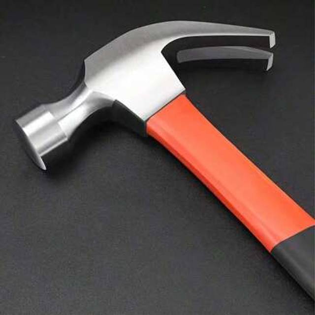 SHEIN 1pc Fiber Handle Ram Horn Mallet Hammered Plastic Coated Nail Hammer Iron Hammer Hand Hammer, Construction Site Tool And Home Use, Tools For Men