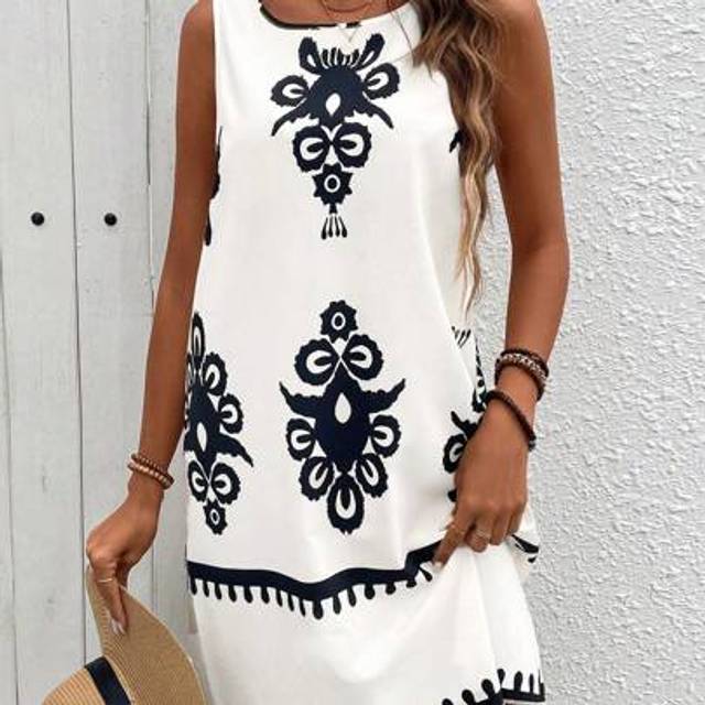 Breezaya Women&#39;s Sleeveless Printed Casual Summer Dress Vacation Beach Outfit