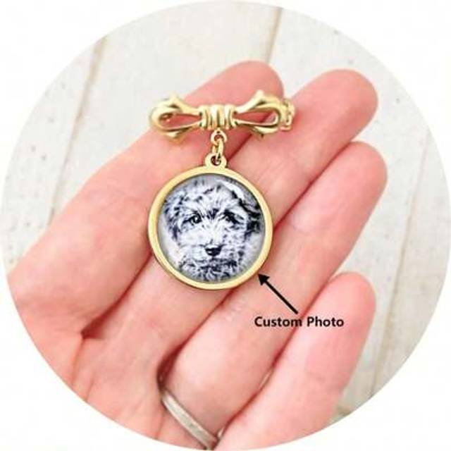 SHEIN Personalized Custom Photo Lapel Pin, Memorial Boutonniere Charm, Unique Wedding Keepsake For Groom, Groom Gift Idea, Lapel Pin For Men