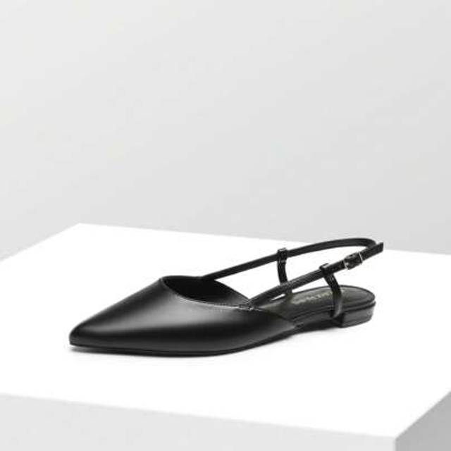 SHEIN Slingback Flats For Women, Pointed-Toe Elegant Women&#39;s Ballet Flats With Buckle Strap, Classic Low Heel Dress Shoes For Casual Work Office Party
