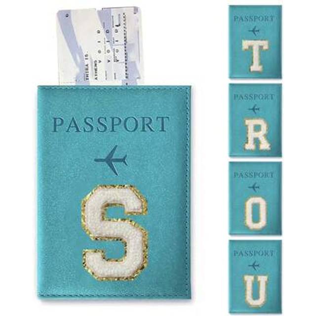 SHEIN 1pc Essential Pu Passport Cover With Embroidery Label Letter For Travel Passport Holder Passport Case Passport Wallet Passport Bag Passport Pouch For