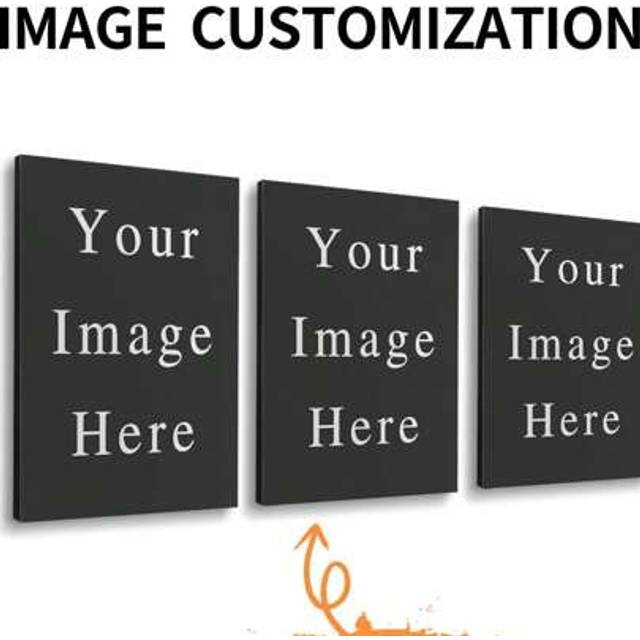 SHEIN 3pcs Custom Canvas Prints With Your Photos, 3 Panels Personalized Picture Wall Art, Customized Gifts For Friends Wedding Family, Framed Ready To Hang