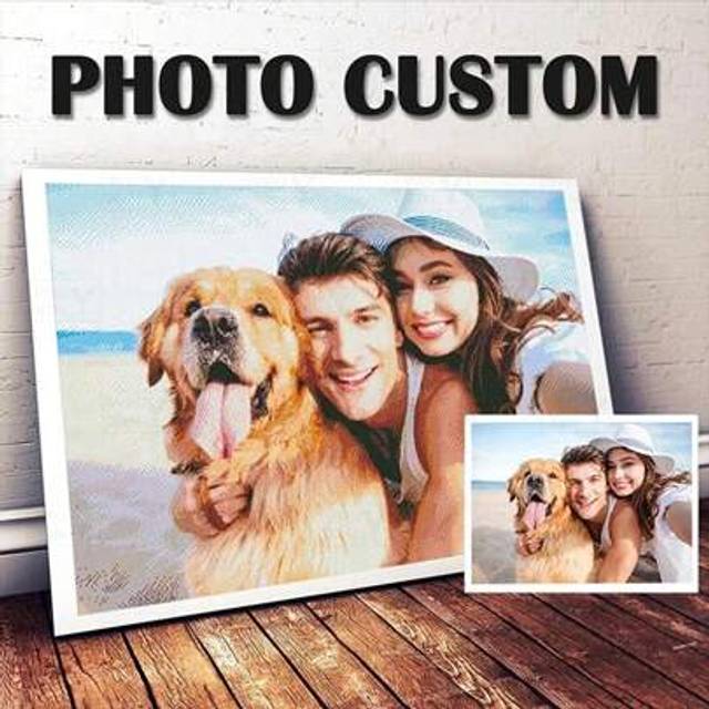 SHEIN 1PC Custom Diamond Painting Diy Full Drill Round Personalized Diamond Art Craft Suitable For Wall Decoration Wedding Or Home Decor Gift For Friends An