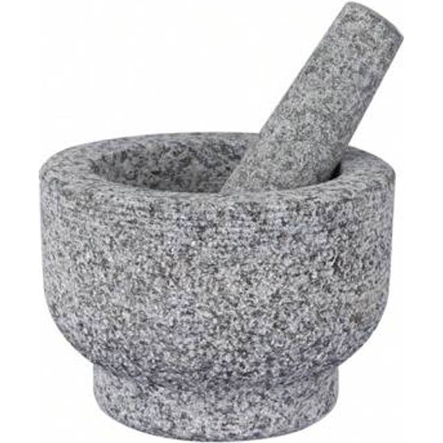 SHEIN GRANDMA SHARK Mortar And Pestle Set, 14 Cm Diameter Large Capacity Hard Granite Mortar, Premium Solid Granite Stone