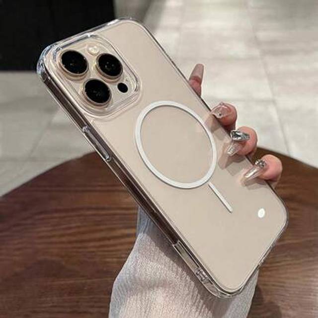 SHEIN Simple Acrylic Magnetic Wireless Charging Transparent Phone Case Compatible With IPhone 16 Pro Max, 16, 16 Pro, 16 Plus, 11, 15, 15 Pro, 15 Pro Max, 1