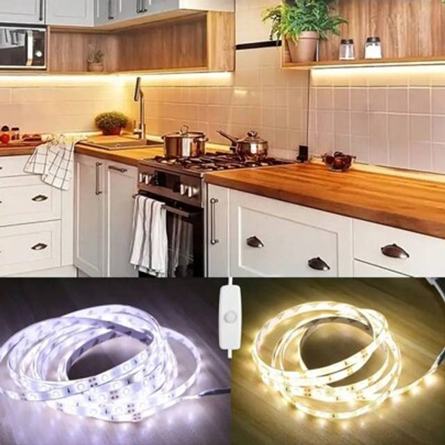 SHEIN 1pc Flexible LED Light Strip With Button Switch, Self-Adhesive Room Decor LED Lights - Suitable For Home, Bedroom, Vanity Mirror, Kitchen, Living Room