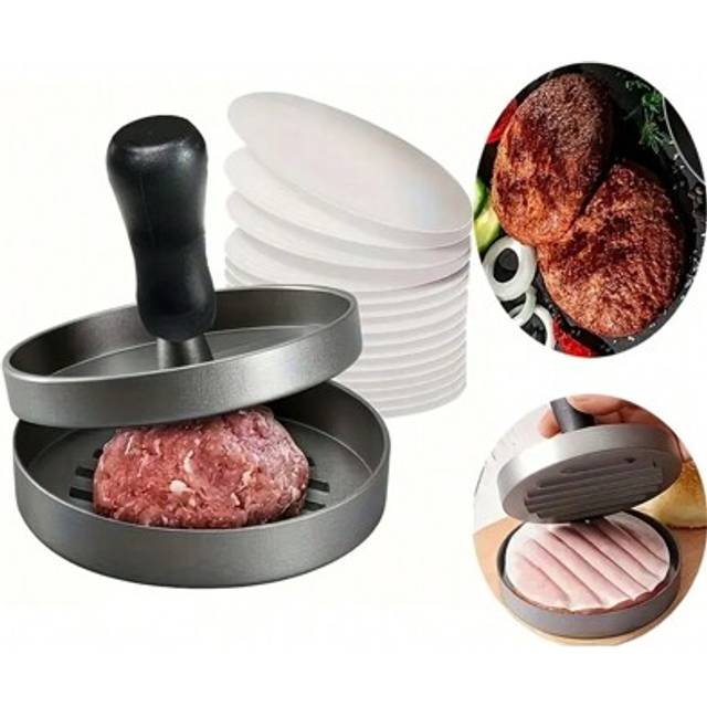SHEIN 1pc Non-Stick Hamburger Patty Maker, Aluminum Alloy Burger Press Mold For Beef, Veggie Burgers, Grill Accessories, Dishwasher Safe Kitchen Utensil (Ha