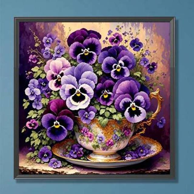 SHEIN 1pc Diamond Art Kit, Floral Pattern, 5D Diamond Painting Cross Stitch Kit, Gift Idea, Diamond Embroidery Mosaic, Suitable For Adult Beginners Stress R